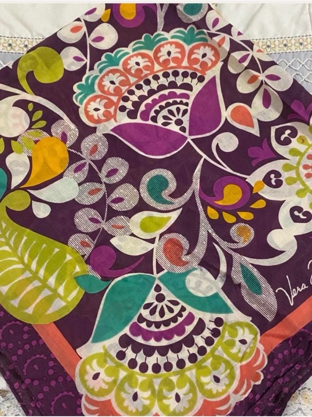 Vera Bradley Plum Crazy Scarf/Sarong